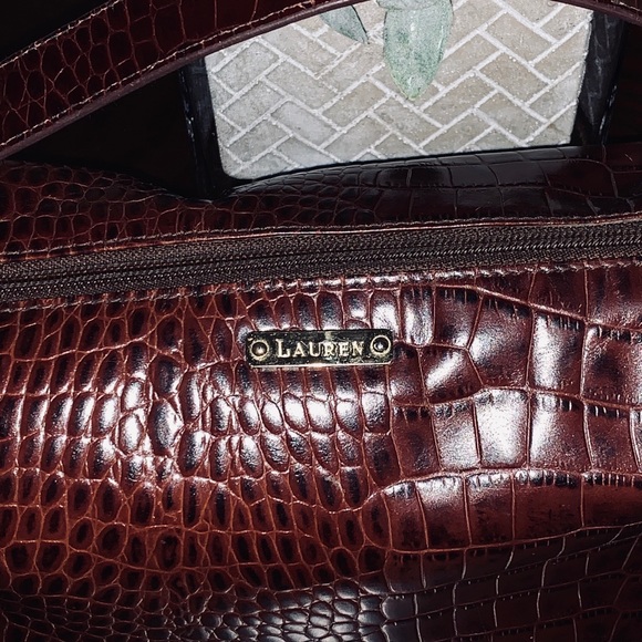 RALPH LAUREN Cocrodile Embossed Mini Baguette Bag - Picture 13 of 16